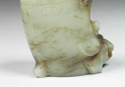 图片[2]-Jade horn cup with ox head, late Ming dynasty-China Archive